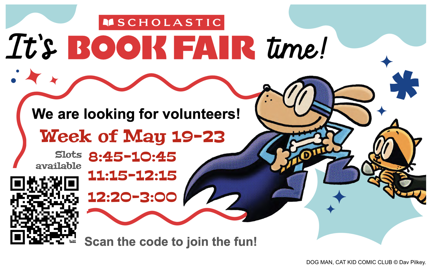  Sign up to volunteer for book fair